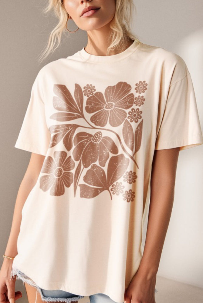 Vintage Wildflower Vibes Retro Oversized T Shirt
