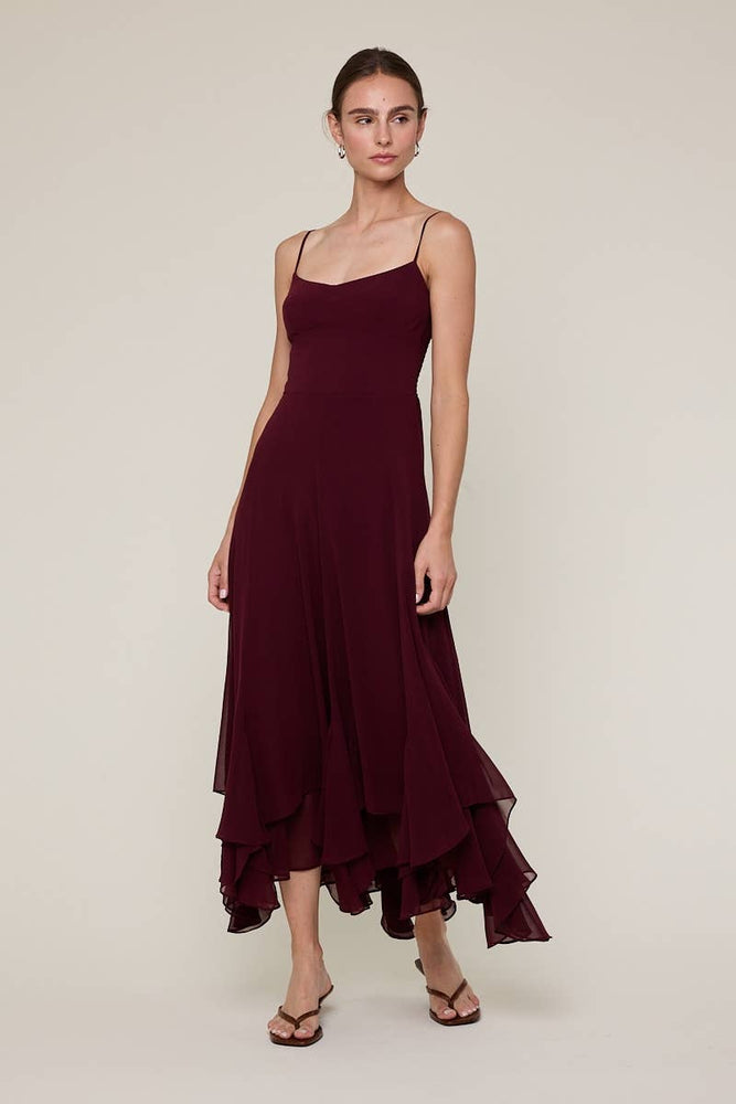 Go With The Flow Chiffon Midi Dress